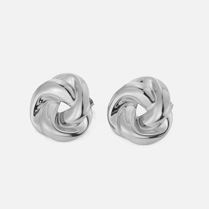 Oorstekers vlecht knoop zilver