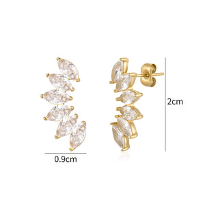 Oorstekers witte kristallen goud