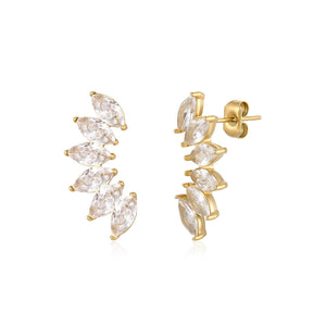 Oorstekers witte kristallen goud