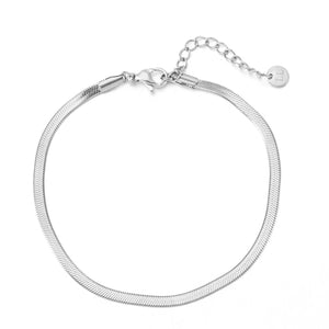 Platte armband 2mm zilver