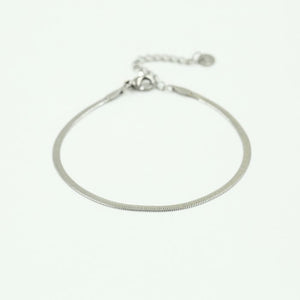 Platte armband 2mm zilver
