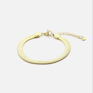 Platte armband 6mm goud