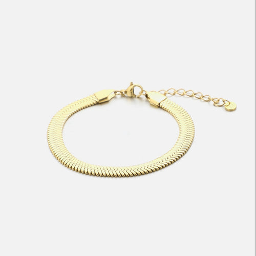 Platte armband 6mm goud