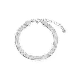 Platte armband 6mm zilver