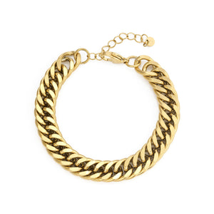 Platte Cuban armband 10mm Goud