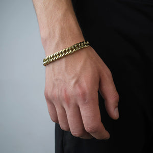 Platte Cuban armband 10mm Goud