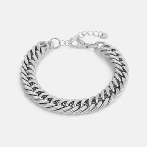 Platte Cuban armband 10mm Zilver