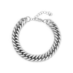 Platte Cuban armband 10mm Zilver