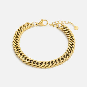 Platte Cuban armband 8mm Goud