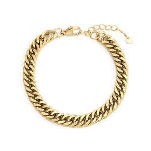 Platte Cuban armband 8mm Goud