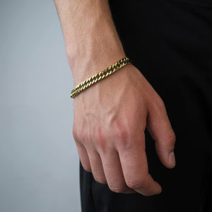 Platte Cuban armband 8mm Goud