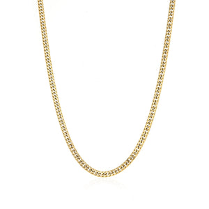 Platte Cuban ketting 4mm Goud