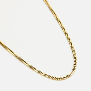 Platte Cuban ketting 4mm Goud