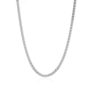Platte Cuban ketting 4mm Zilver