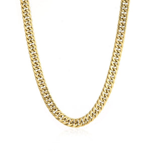 Platte Cuban ketting 8mm Goud