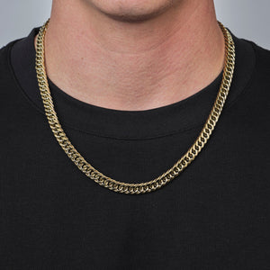 Platte Cuban ketting 8mm Goud