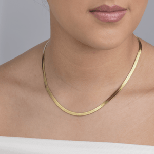 Platte ketting 4mm goud