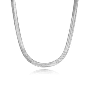 Platte ketting 4mm zilver
