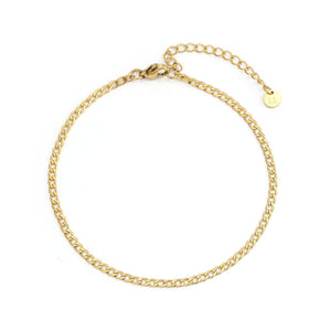 Platte schakel armband 2mm Goud