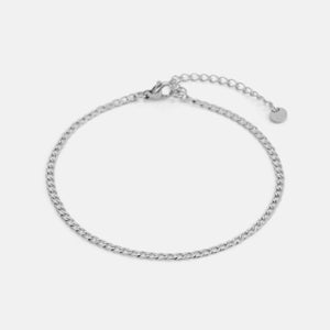 Platte schakel armband 2mm Zilver