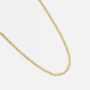 Platte schakel ketting 2mm Goud