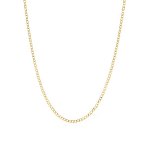 Platte schakel ketting 2mm Goud