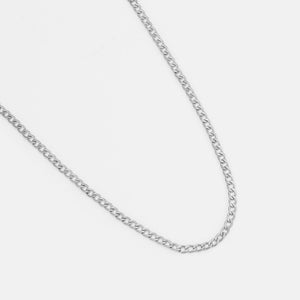 Platte schakel ketting 2mm Zilver