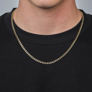 Platte schakel ketting 4mm Goud