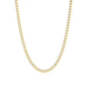 Platte schakel ketting 4mm Goud