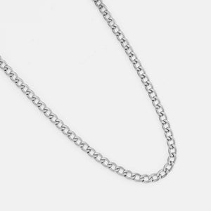 Platte schakel ketting 4mm Zilver