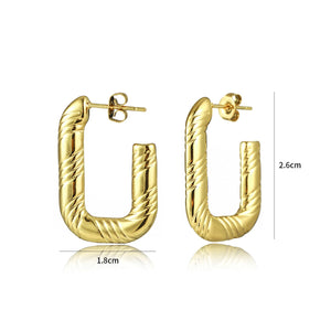 Rechthoekige oorbellen patroon goud