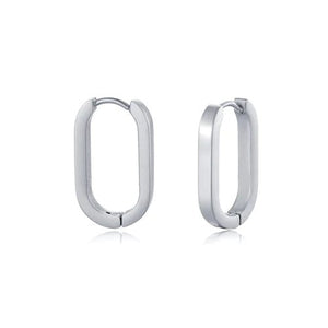 Rechthoekige oorbellen zilver