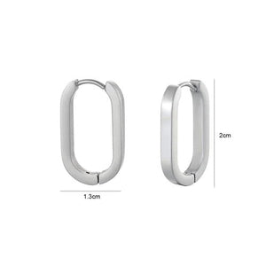 Rechthoekige oorbellen zilver