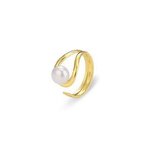 Ring grote parel goud