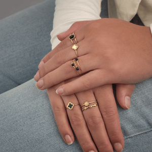 Ring klaver gold/black