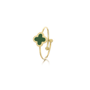 Ring klaver gold/green