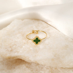 Ring klaver gold/green
