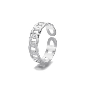 Ring kleine schakels zilver