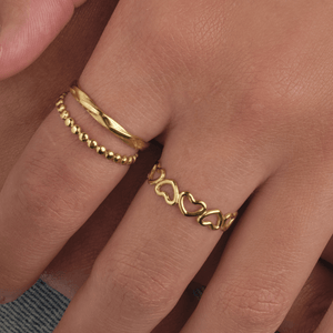 Ring open hartjes goud
