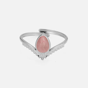 Ring rozenkwarts zilver