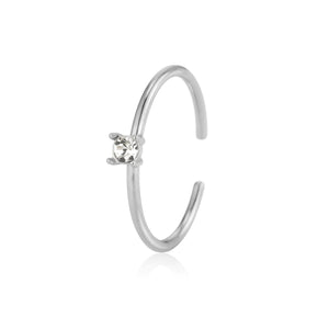 Ring steentje zilver