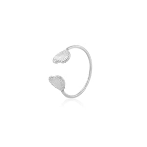 Ring twee hartjes zilver