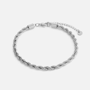 Rope armband 4mm Zilver