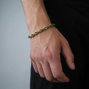 Rope armband 8mm Goud