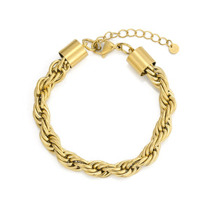 Rope armband 8mm Goud