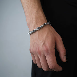 Rope armband 8mm Zilver