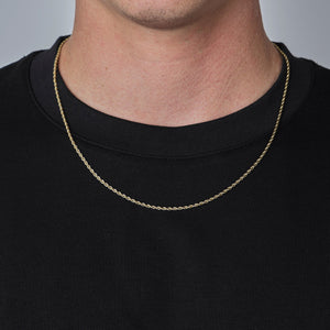 Rope ketting 2mm Goud