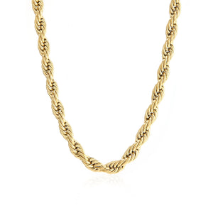 Rope ketting 8mm Goud