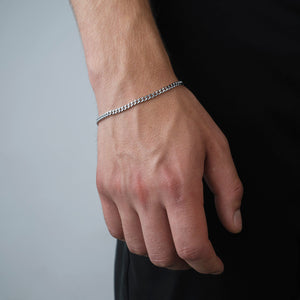 Schakel armband 4mm Zilver