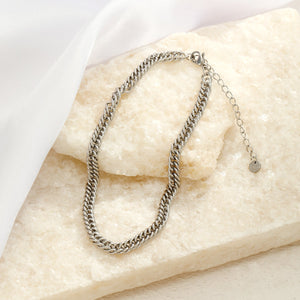 Schakel enkelband zilver